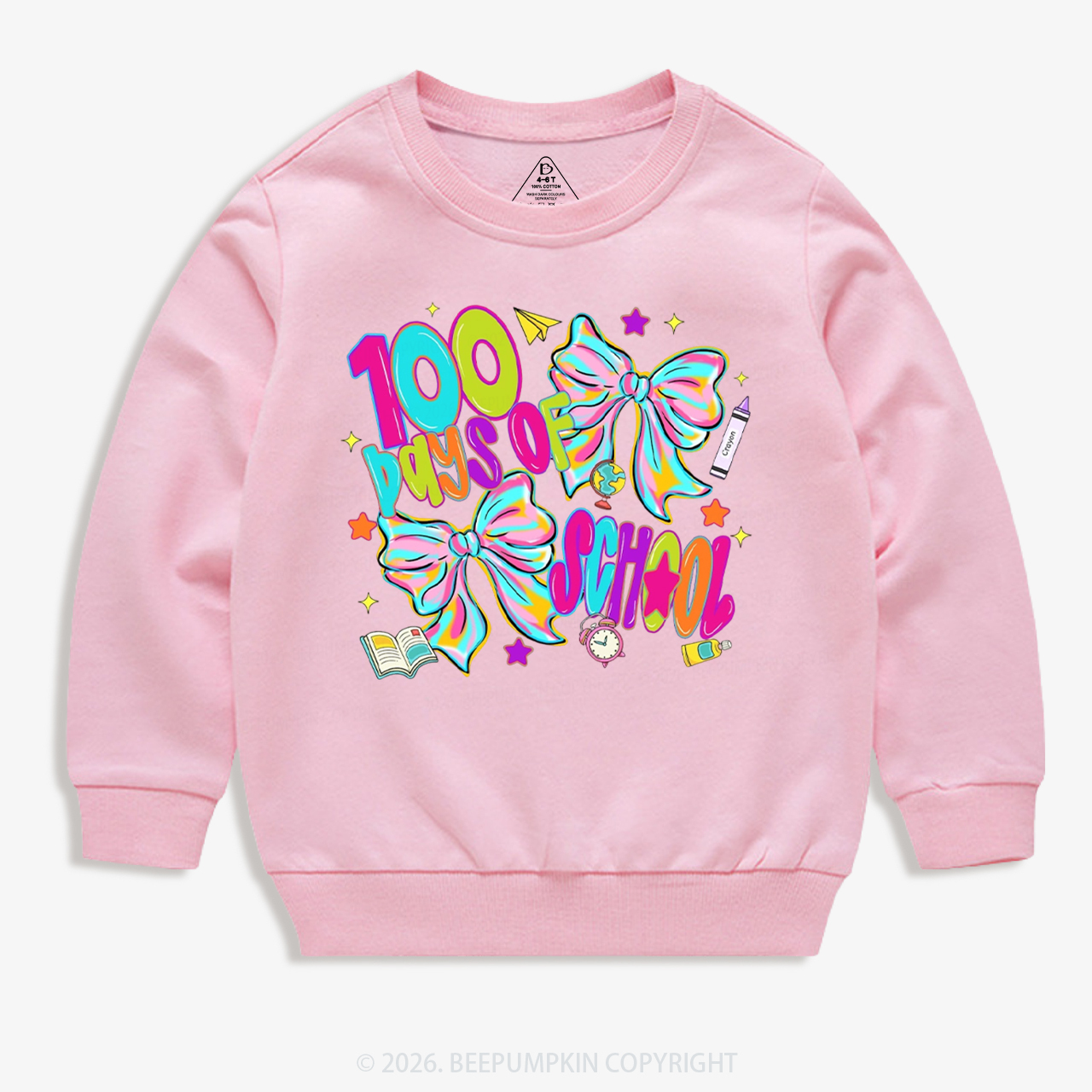 Bow Celebration 100 Days of School Toddler&Kid's Sweatshirt