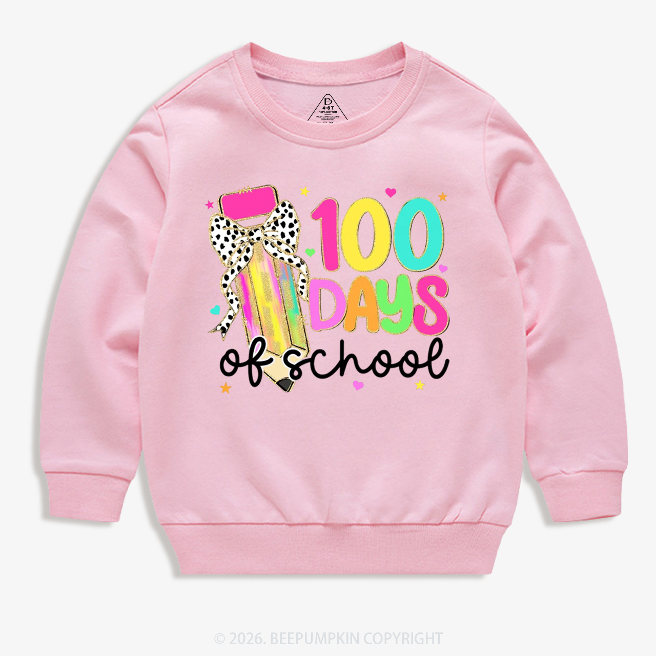 Pink Pencil Celebration 100 Days of School Toddler&Kid's Sweatshirt