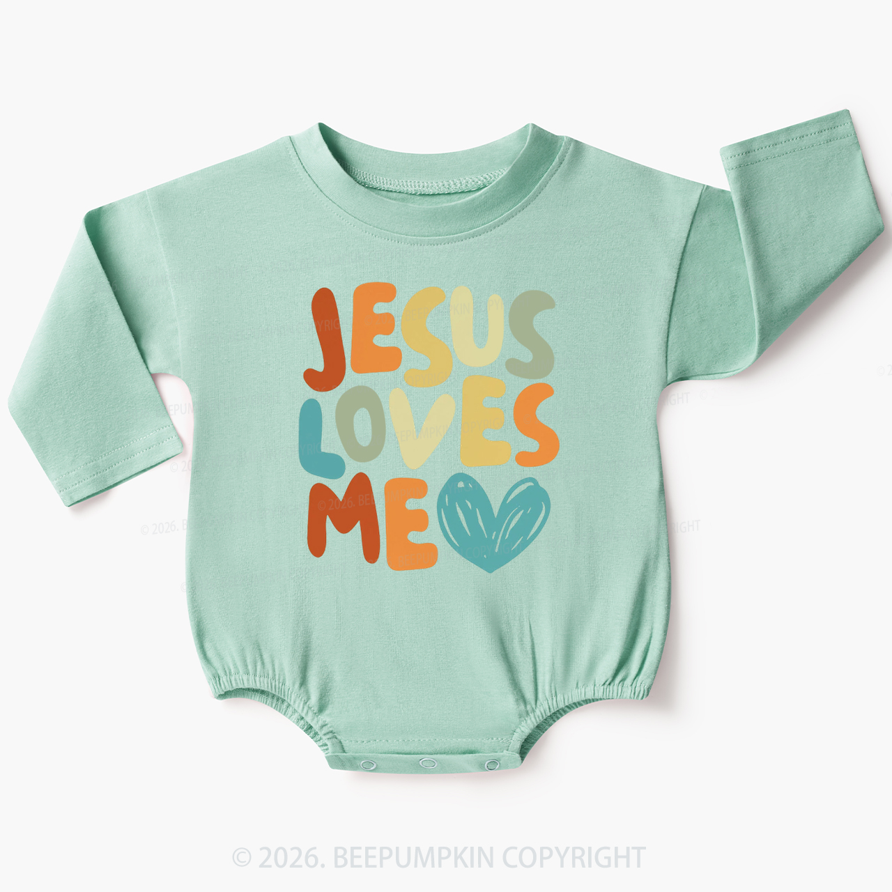 Jesus Loves Me Christian Baby Bubble Romper