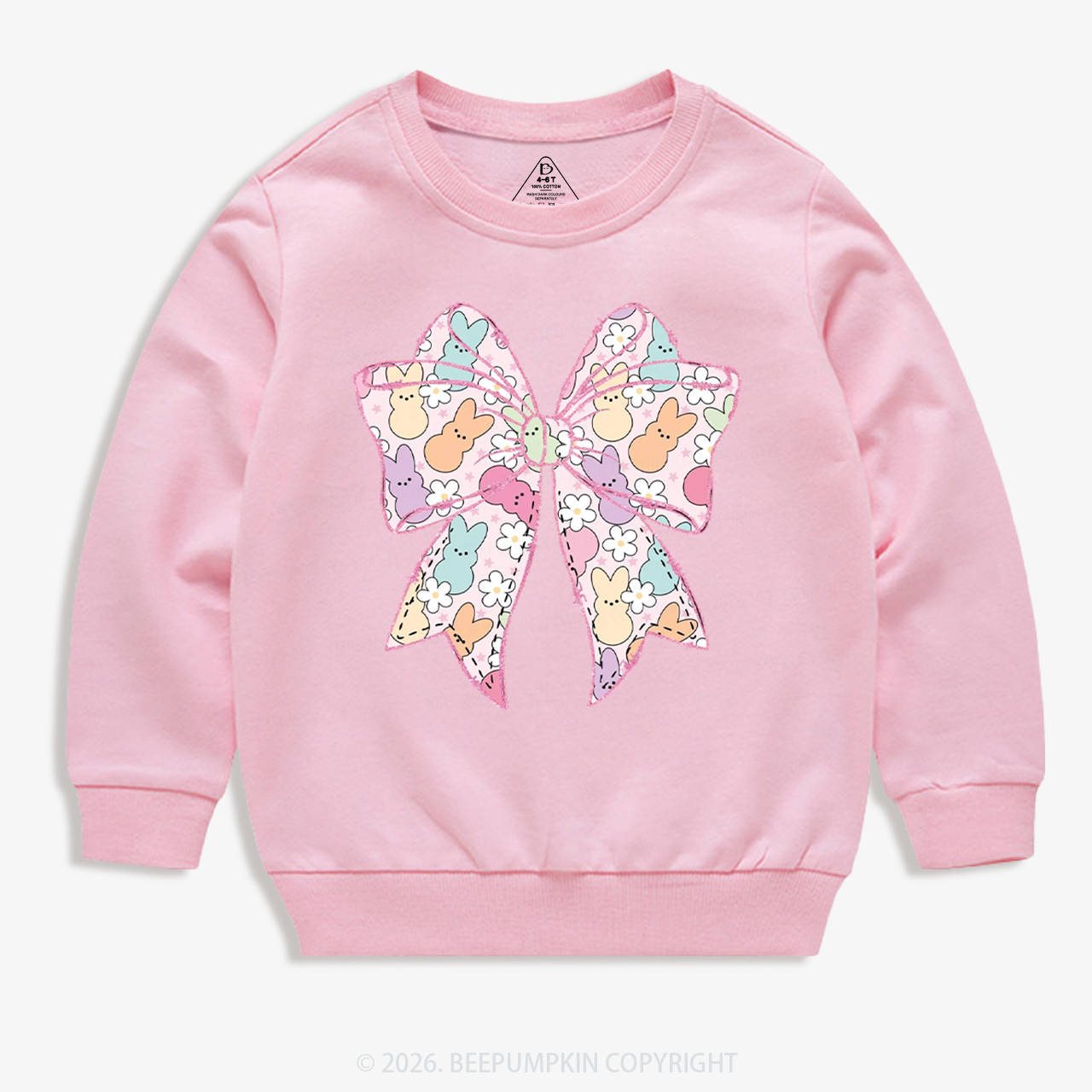 Easter Coquette Bunny Bow Kid's Sweatshirt