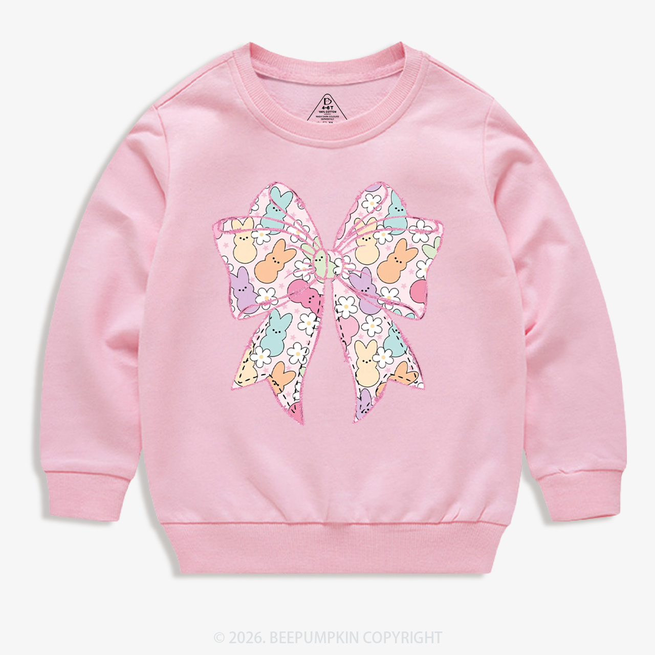 Easter Coquette Bunny Bow Kid's Sweatshirt