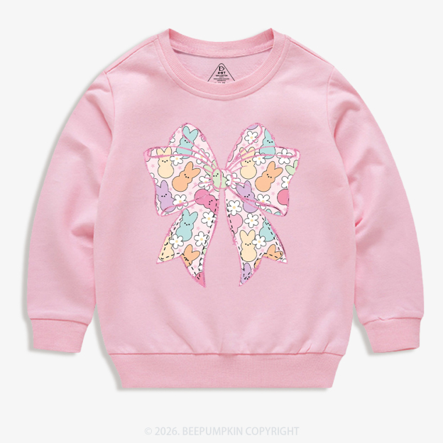 Easter Coquette Bunny Bow Kid's Sweatshirt