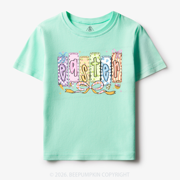Cute Pastel Preppy Coquette Easter Toddler&Kid's Tees
