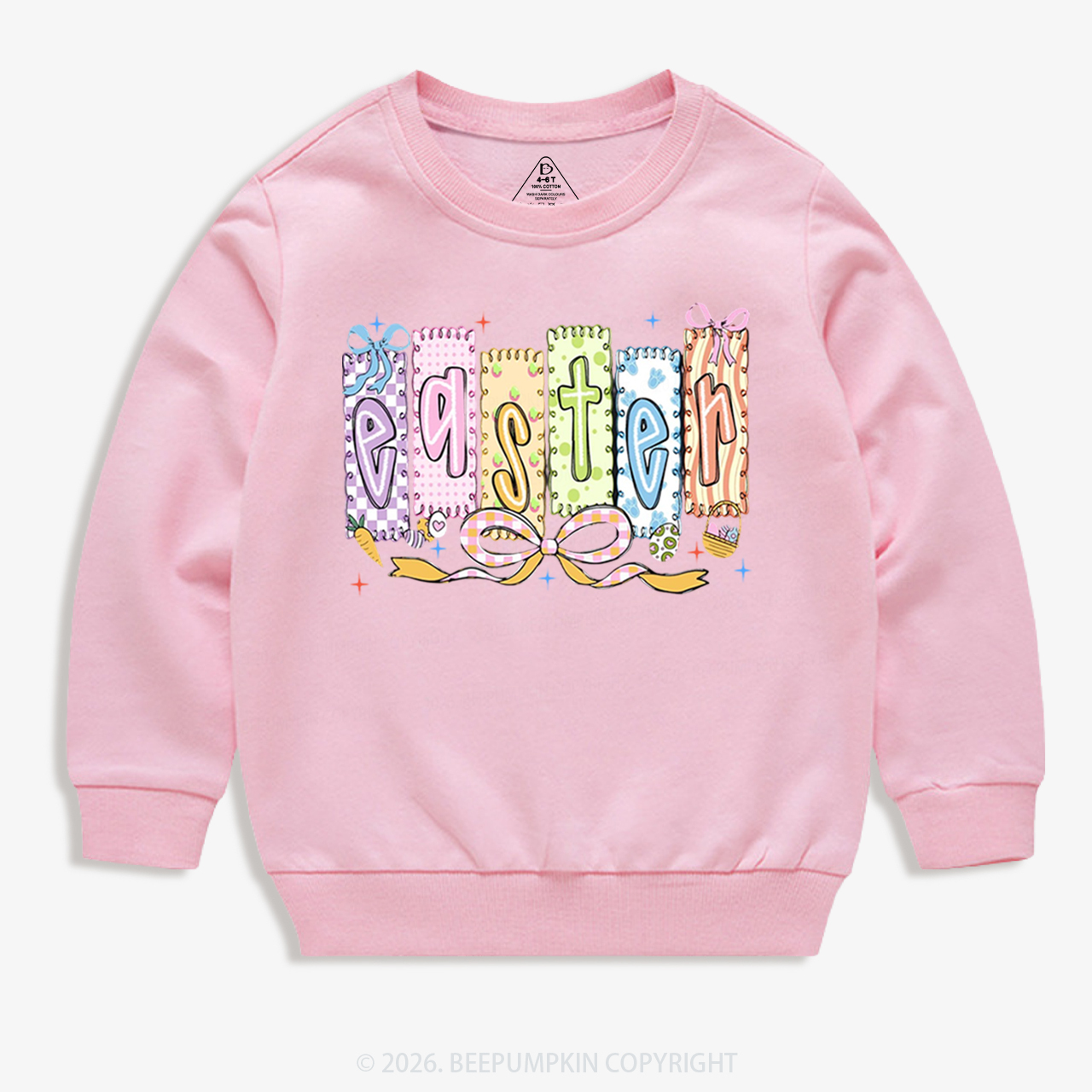 Cute Pastel Preppy Coquette Easter Kid's Sweatshirt