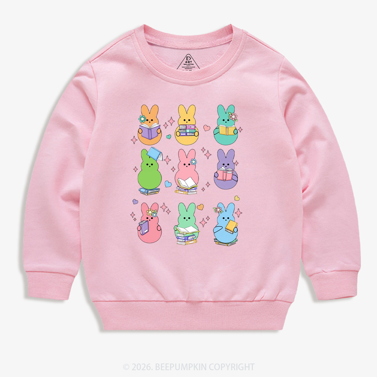 Easter Bunnies Reading Books Kid's Sweatshirt