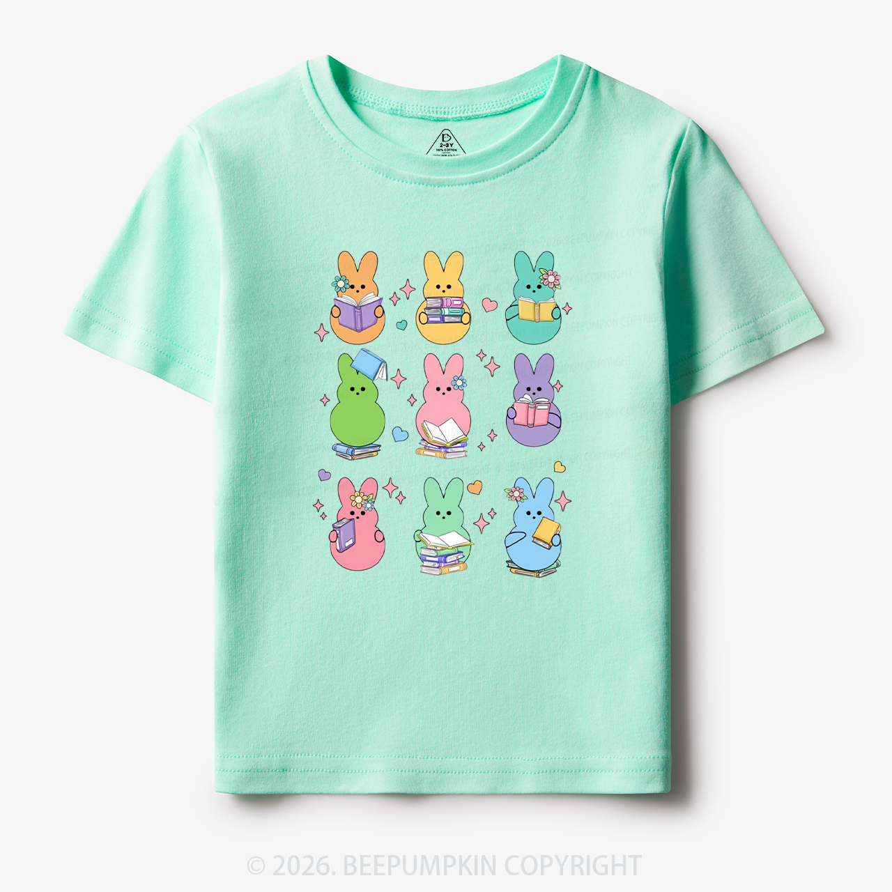 Easter Bunnies Reading Books Toddler&Kid's Tees