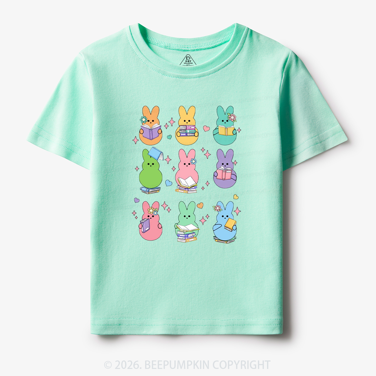 Easter Bunnies Reading Books Toddler&Kid's Tees