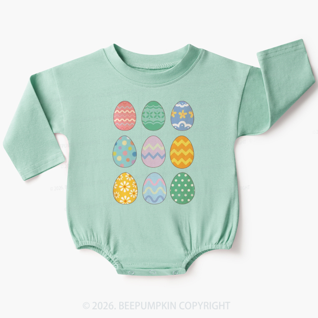 Cute Pastel Easter Egg Baby Bubble Romper
