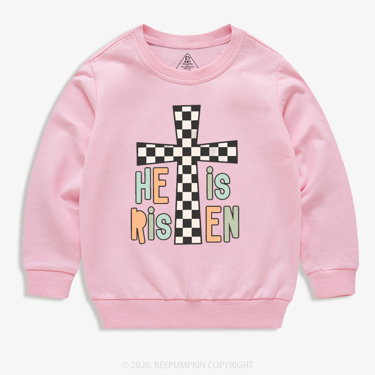 He Is Risen Easter Trendy Christian Kid's Sweatshirt