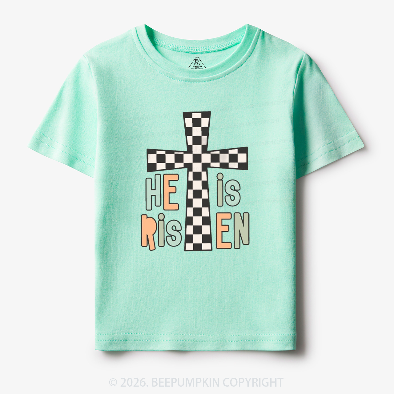 He Is Risen Easter Trendy Christian Toddler&Kid's Tees