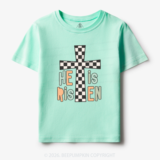 He Is Risen Easter Trendy Christian Toddler&Kid's Tees