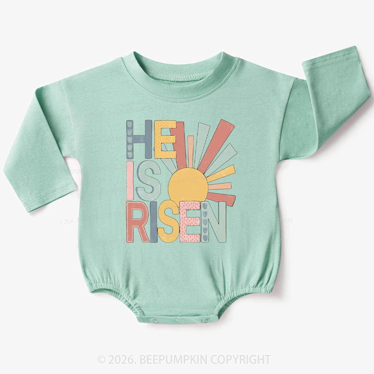 He Is Risen Love Like Jesus Easter Baby Bubble Romper