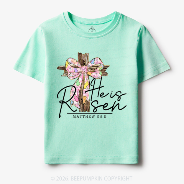 He Is Risen Easter Coquette Bow Toddler&Kid's Tees