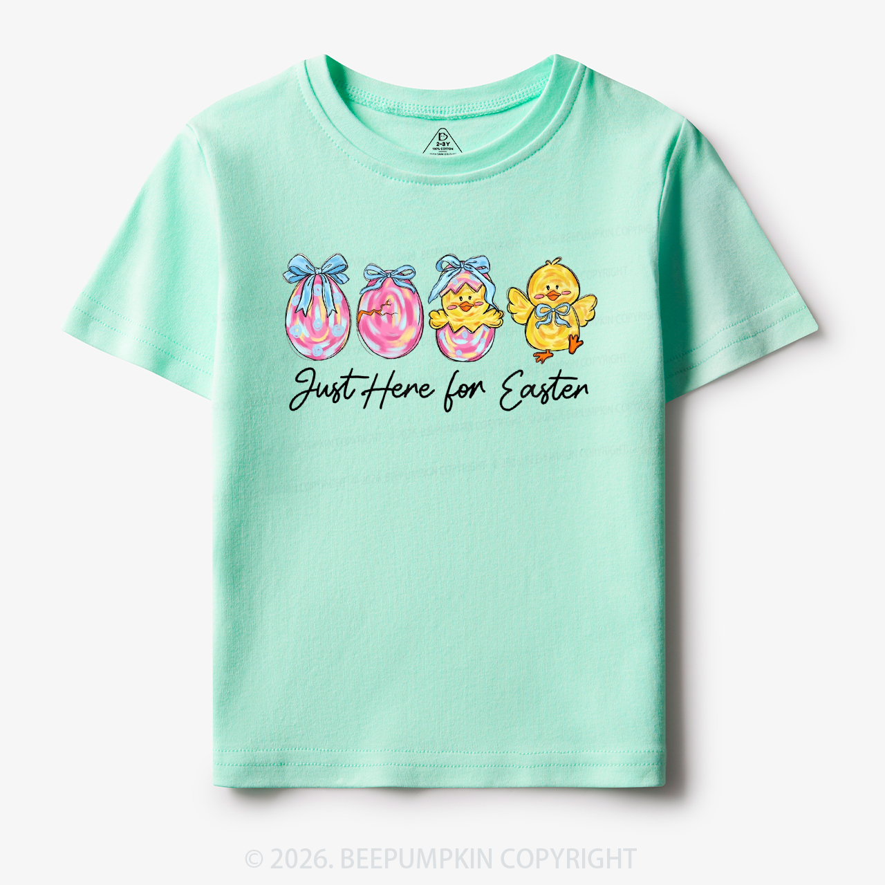 Just Here For Easter Pastel Eggs Coquette Toddler&Kid's Tees