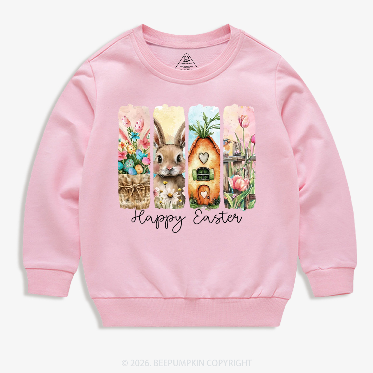 Happy Easter Floral Spring Kid's Sweatshirt
