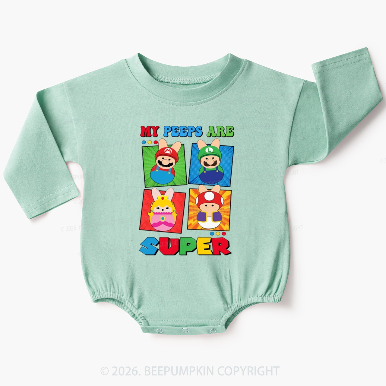 Easter My Peeps Are Super Baby Bubble Romper