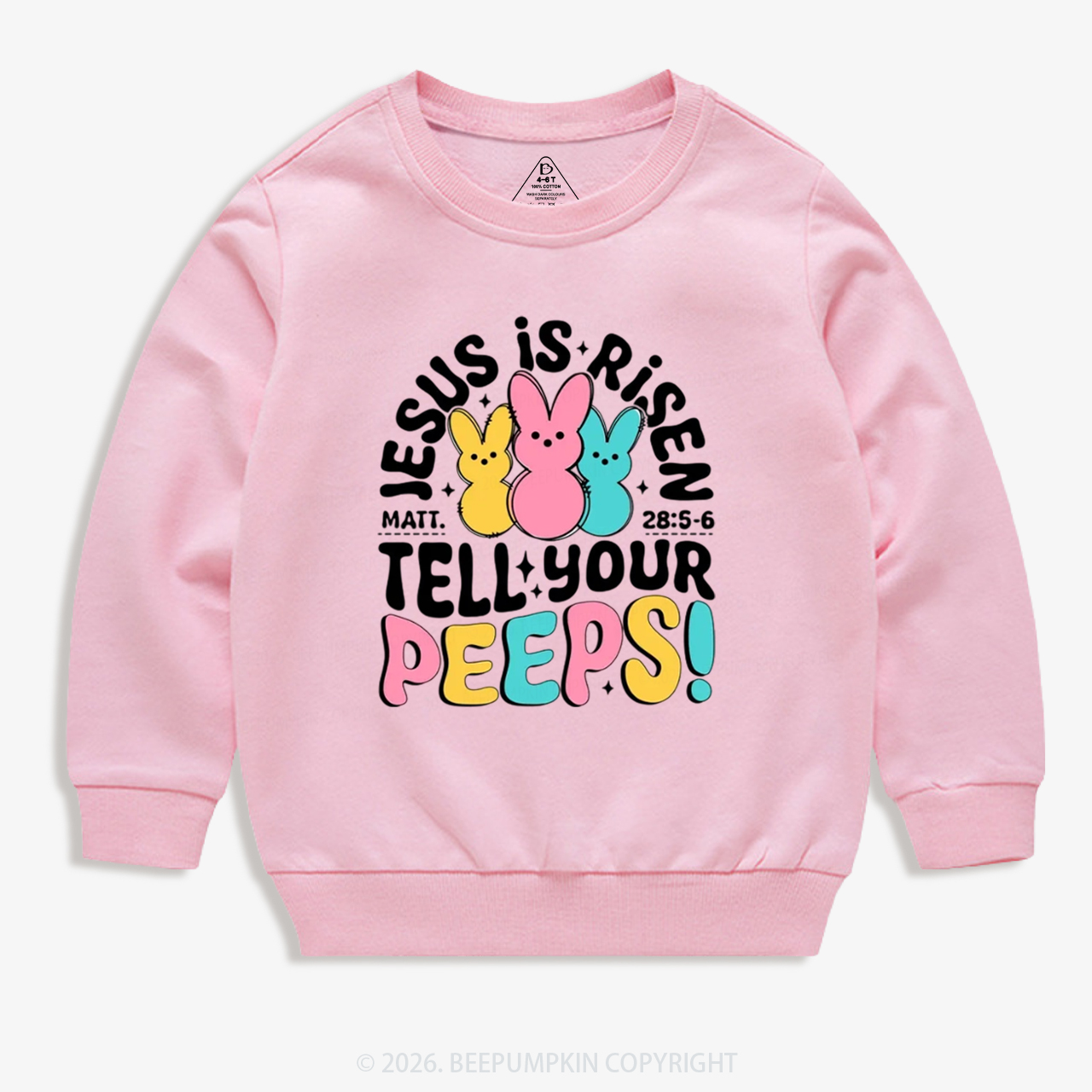 Jesus Is Risen Tell Your Peeps Easter Kid's Sweatshirt