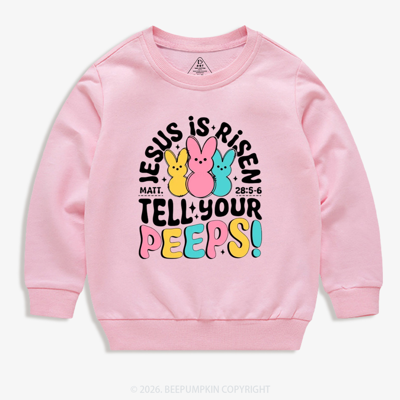 Jesus Is Risen Tell Your Peeps Easter Kid's Sweatshirt