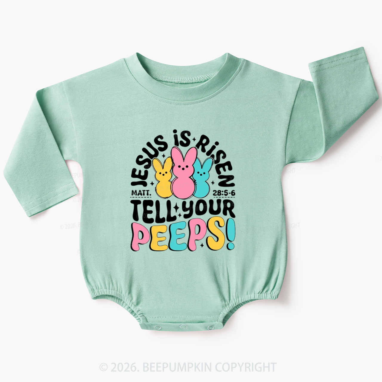 Jesus Is Risen Tell Your Peeps Easter Baby Bubble Romper