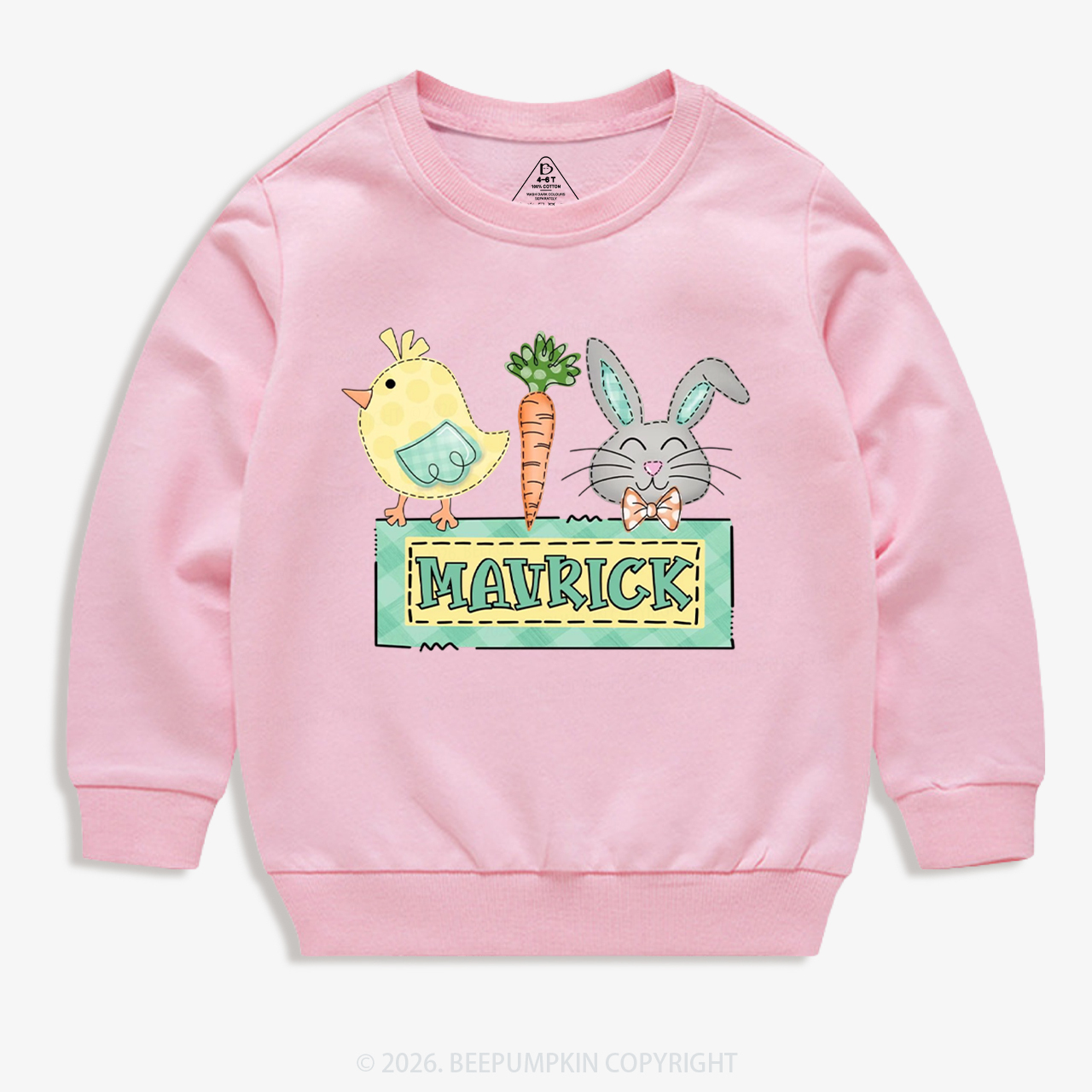 Personalized Name Easter Bunny Carrot Kid's Sweatshirt