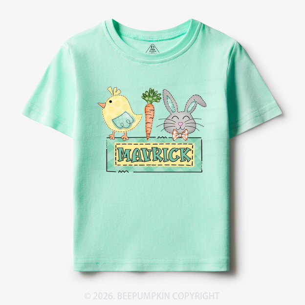 Personalized Name Easter Bunny Carrot Toddler&Kid's Tees