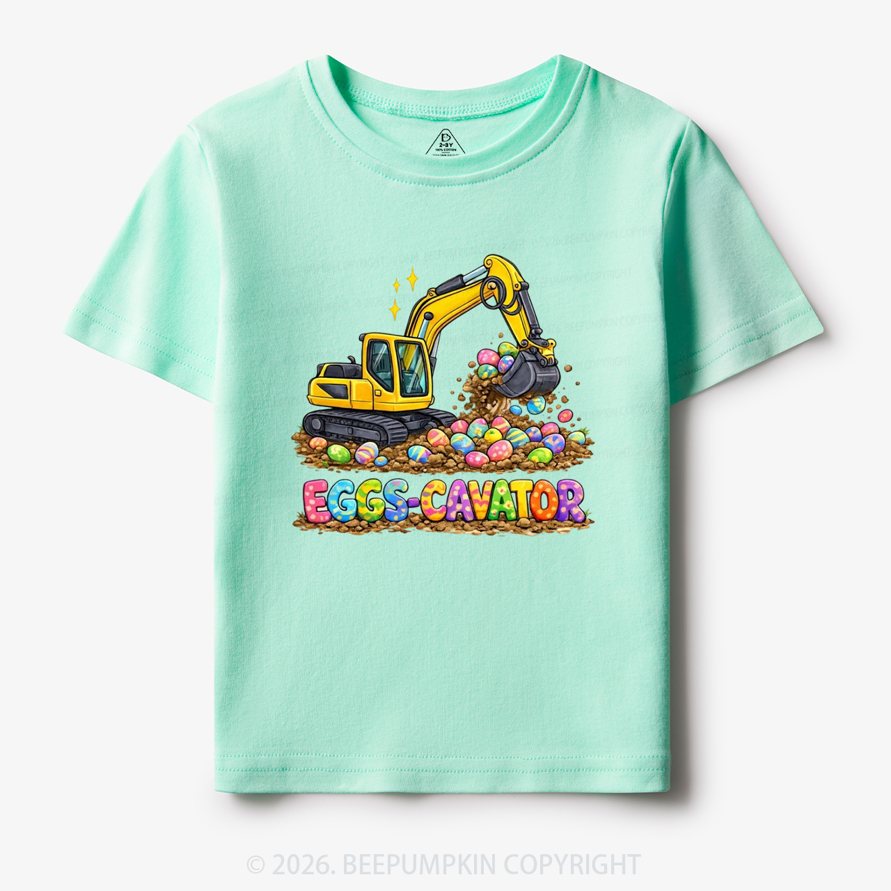 Eggs-Cavator Excavator Easter Toddler&Kid's Tees