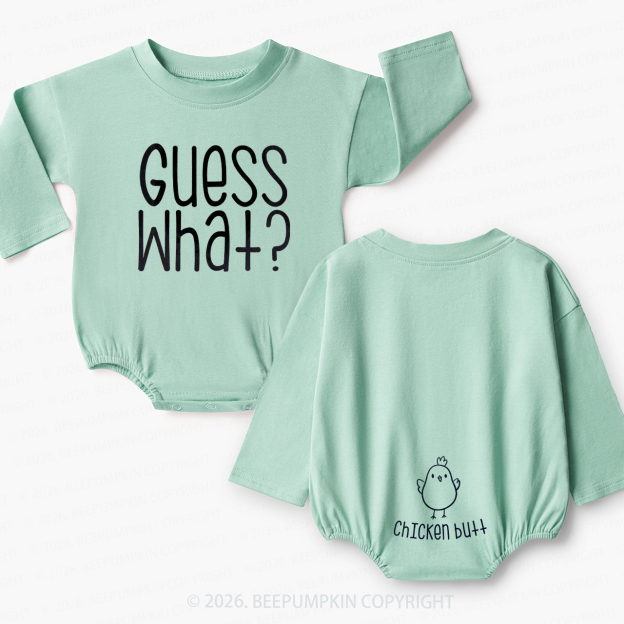 Guess What Chicken Butt Funny Farm Baby Bubble Romper