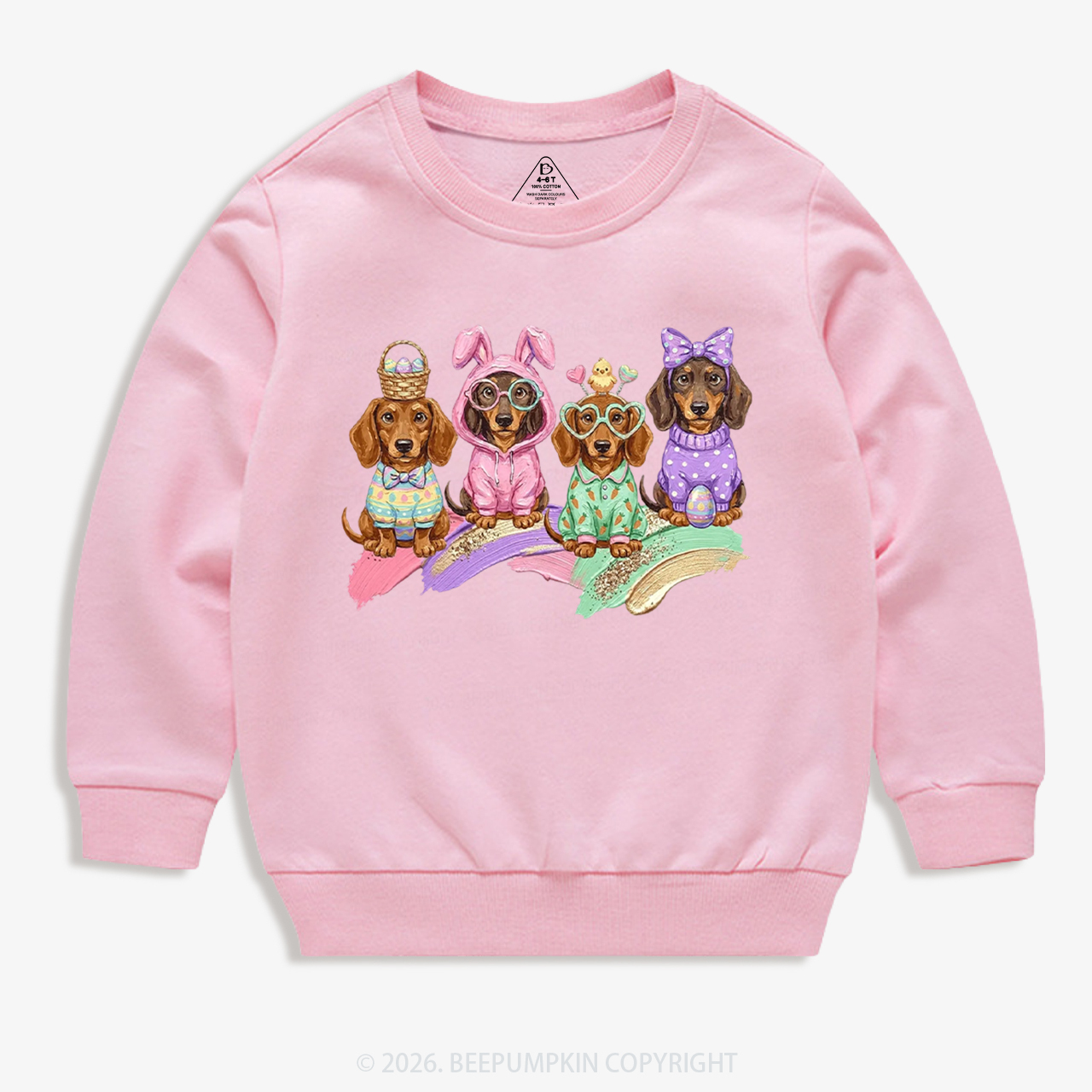 Easter Dog Cute Dachshund Kid's Sweatshirt