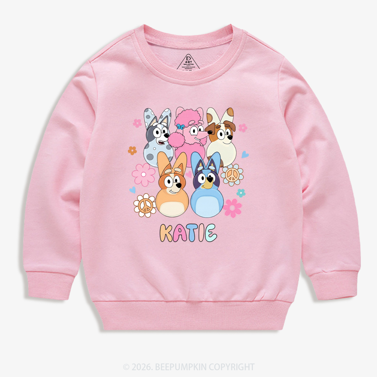 Personalized Cartoon Dog Easter Kid's Sweatshirt