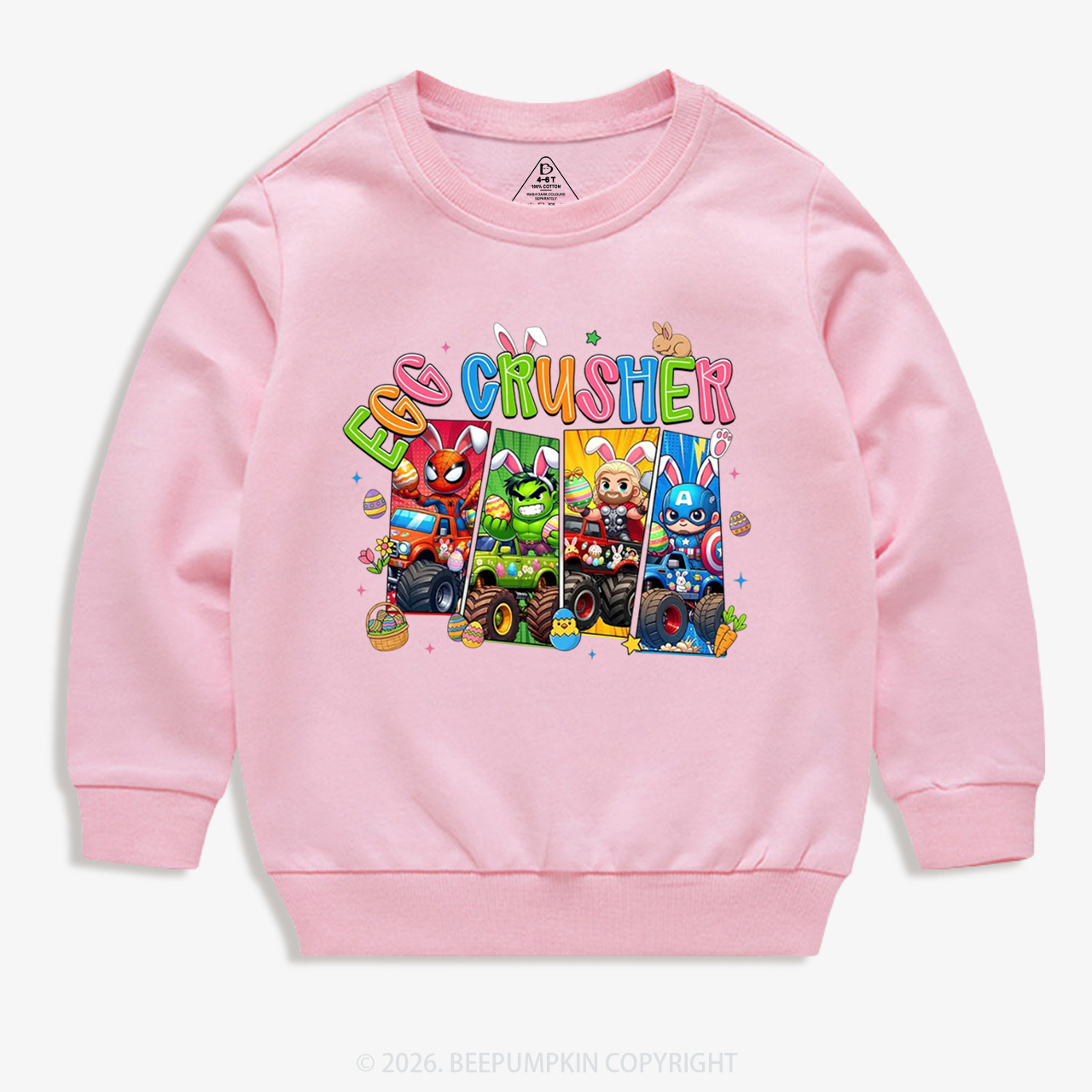Easter Truck Egg Crusher Kid's Sweatshirt