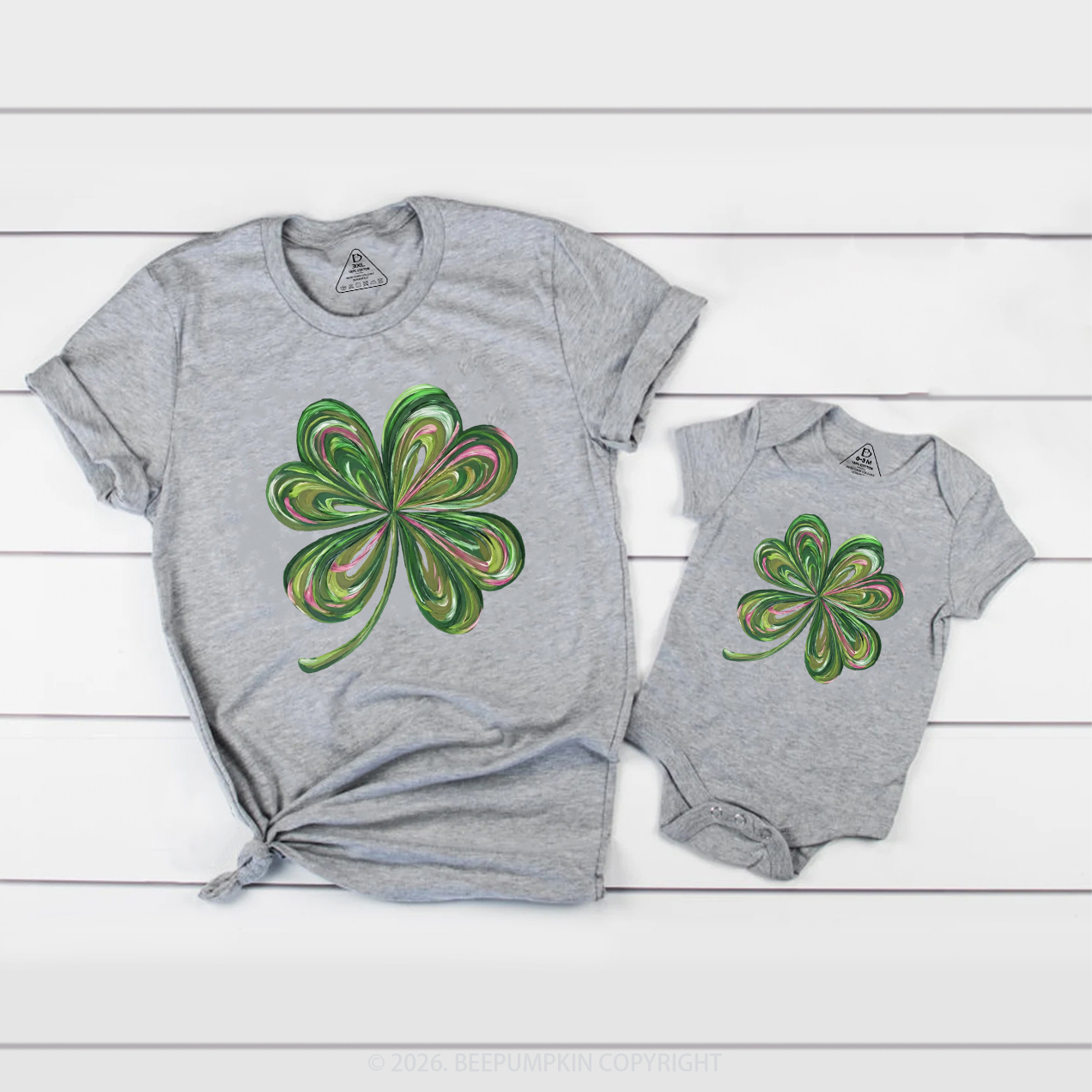 Lucky Shamrock Saint Patrick's Party Mom&Me Matching T-Shirts