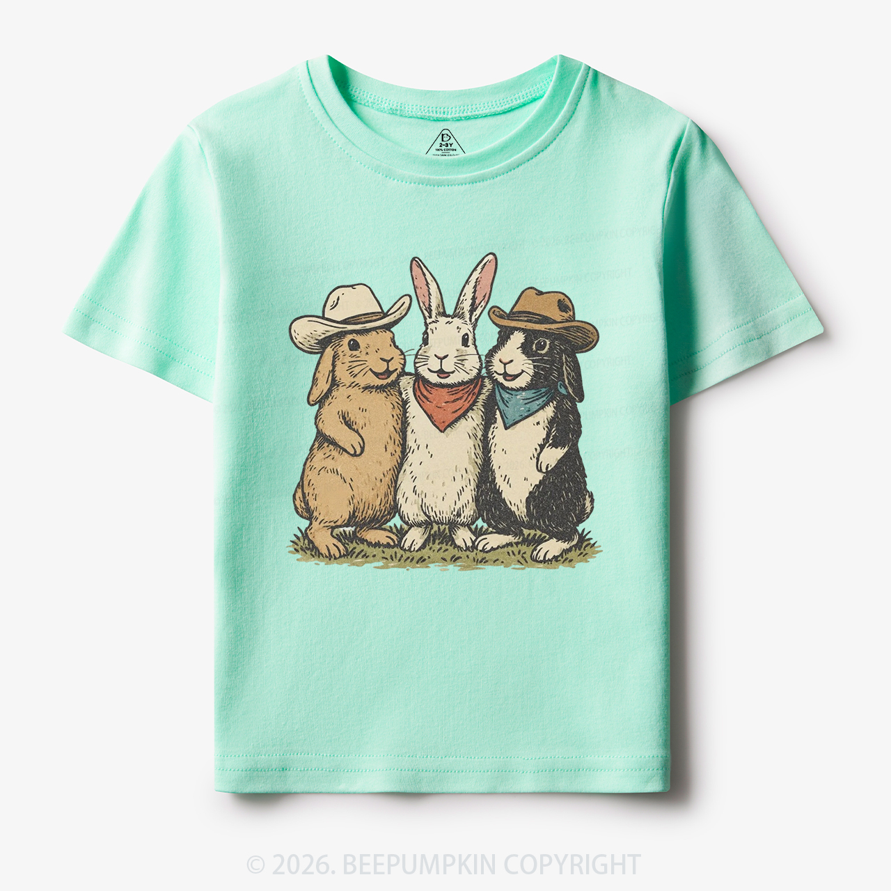 Western Bunnies Easter Toddler&Kid's Tees
