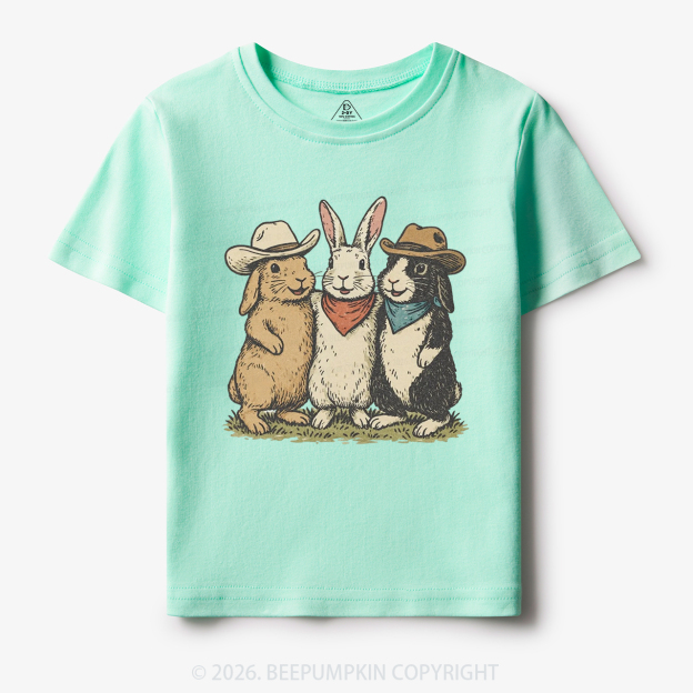 Western Bunnies Easter Toddler&Kid's Tees