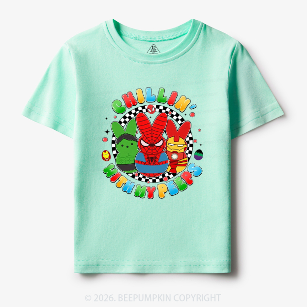 Cartoon Chillin With My Bunny Easter Toddler&Kid's Tees