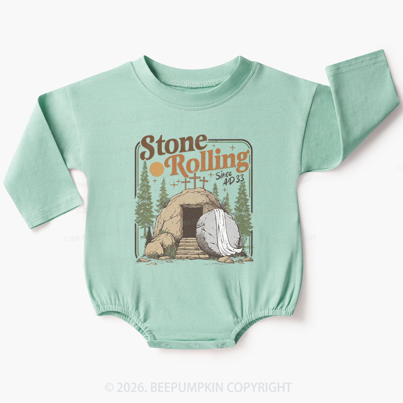 Trendy Music Easter Jesus Christ Baby Bubble Romper