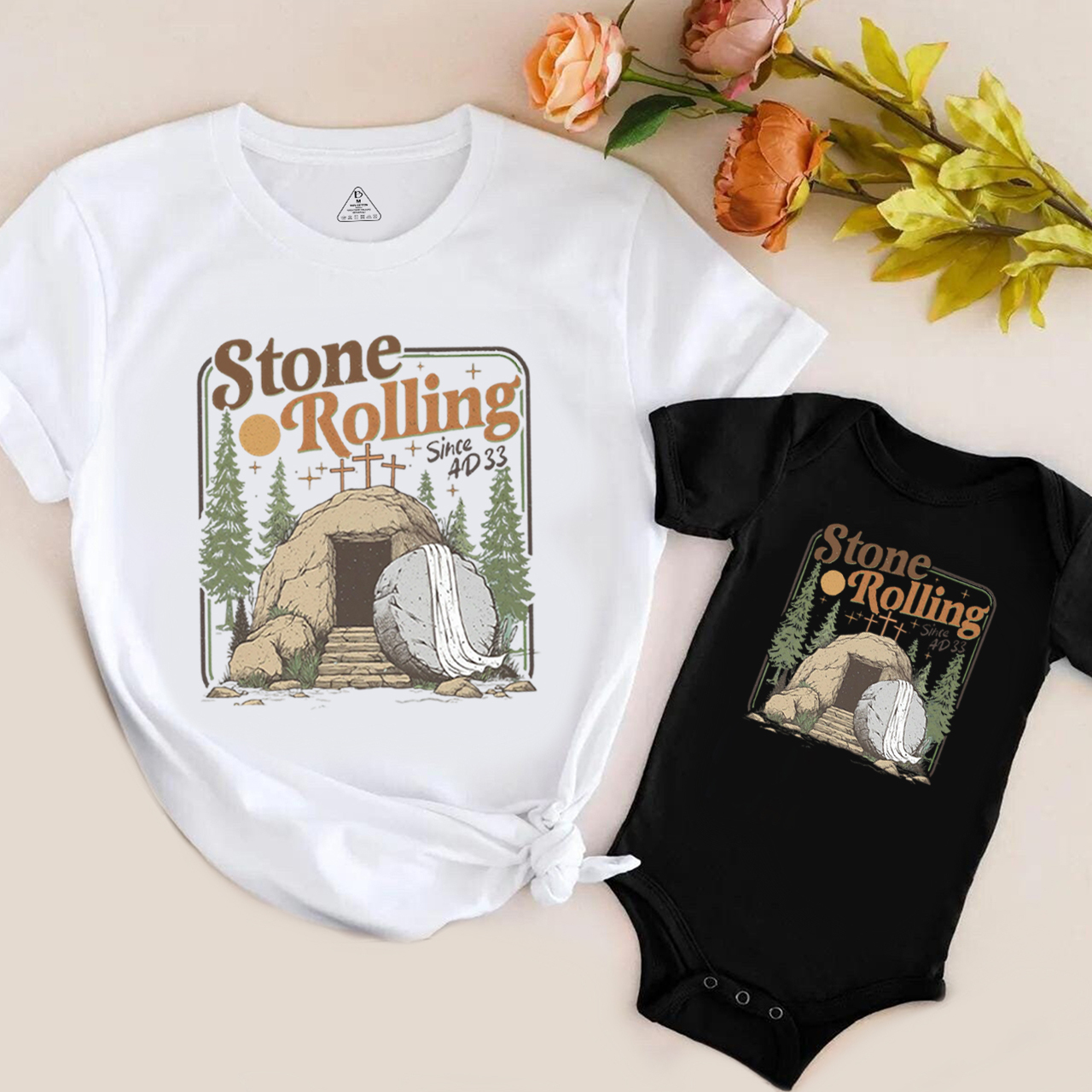 Trendy Music Easter Jesus Christ Mom&Me Matching T-Shirts