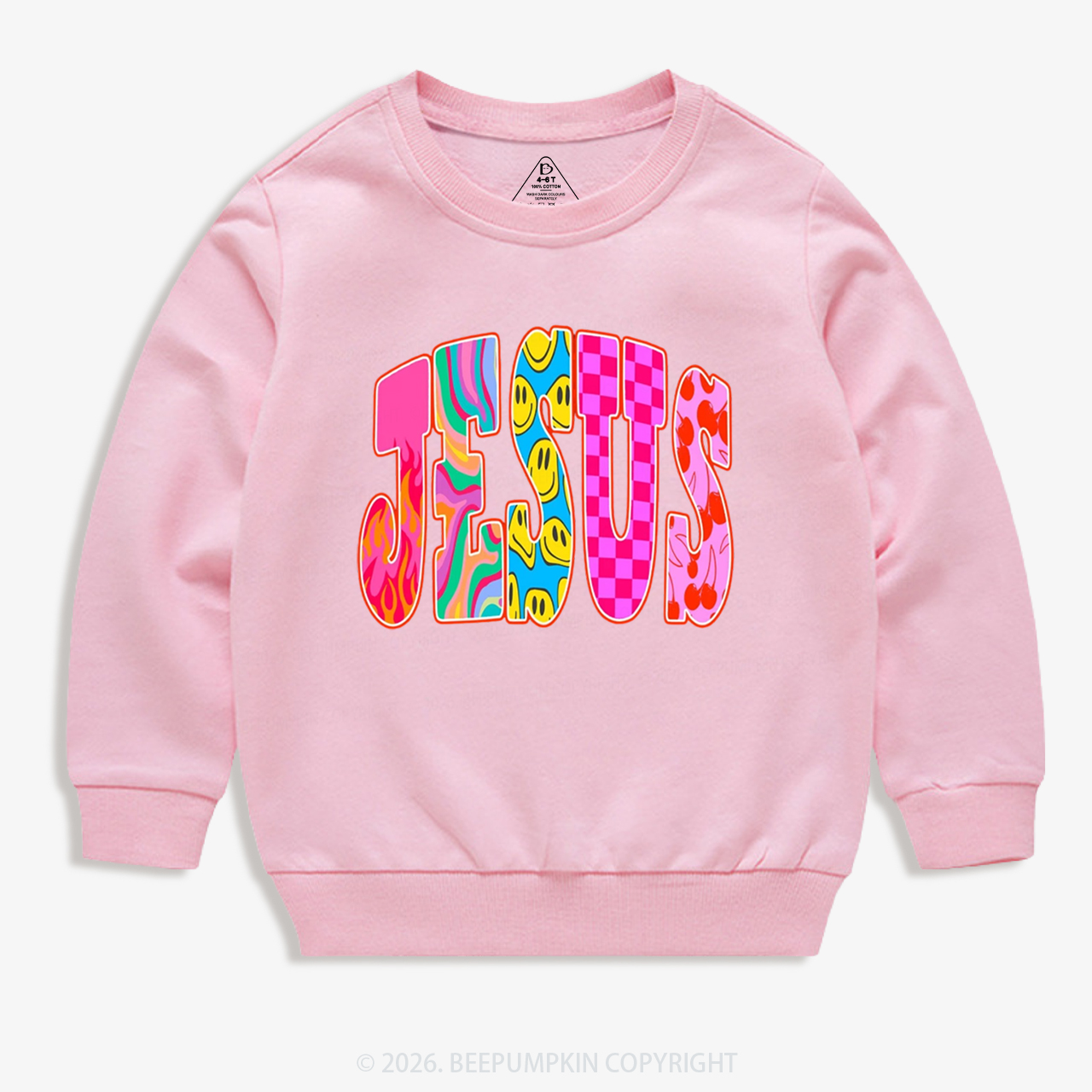 Jesus Loves Me Retro Colorful Kid's Sweatshirt