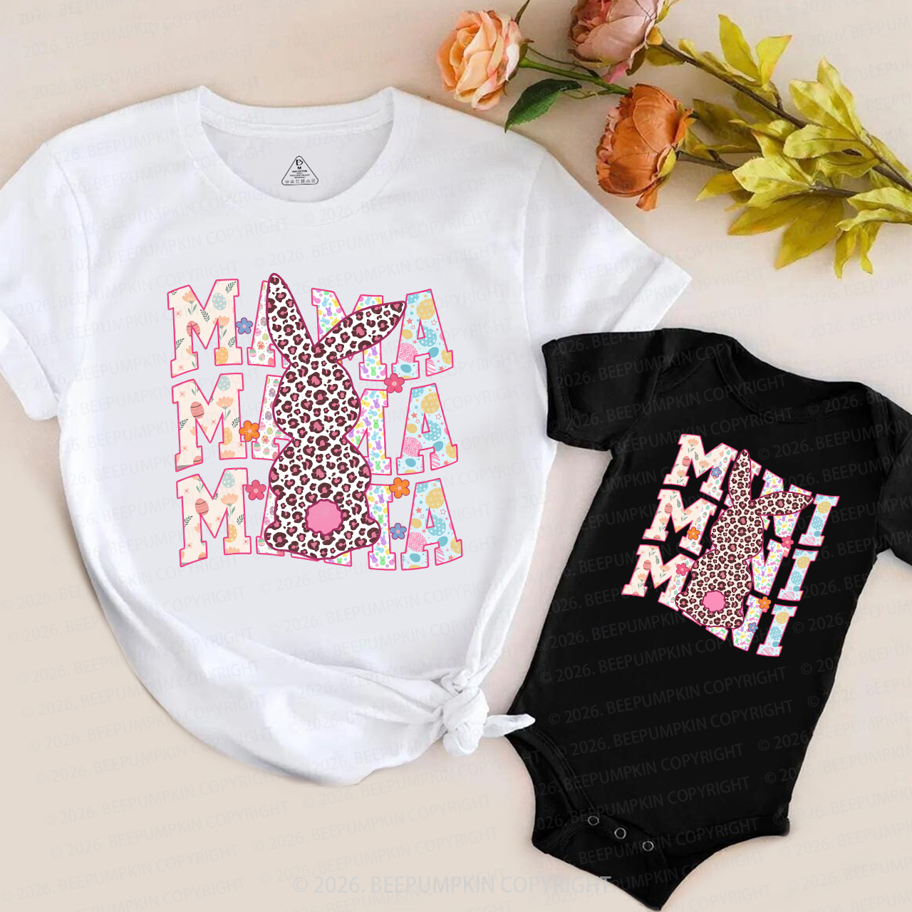 Mama Mini Easter Bunny Mom&Me Matching T-Shirts