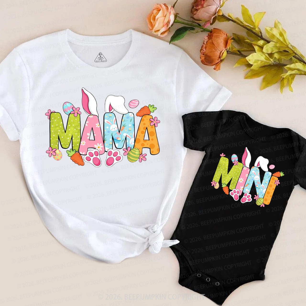 Mama Mini Bunny Happy Easter Mom&Me Matching T-Shirts