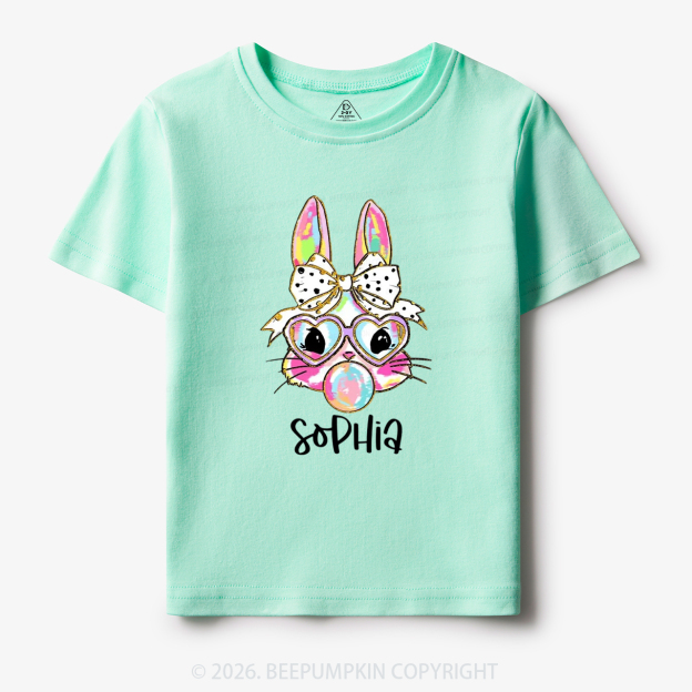 Personalized Kid Name Easter Bunny Coquette Bow Toddler&Kid's Tees