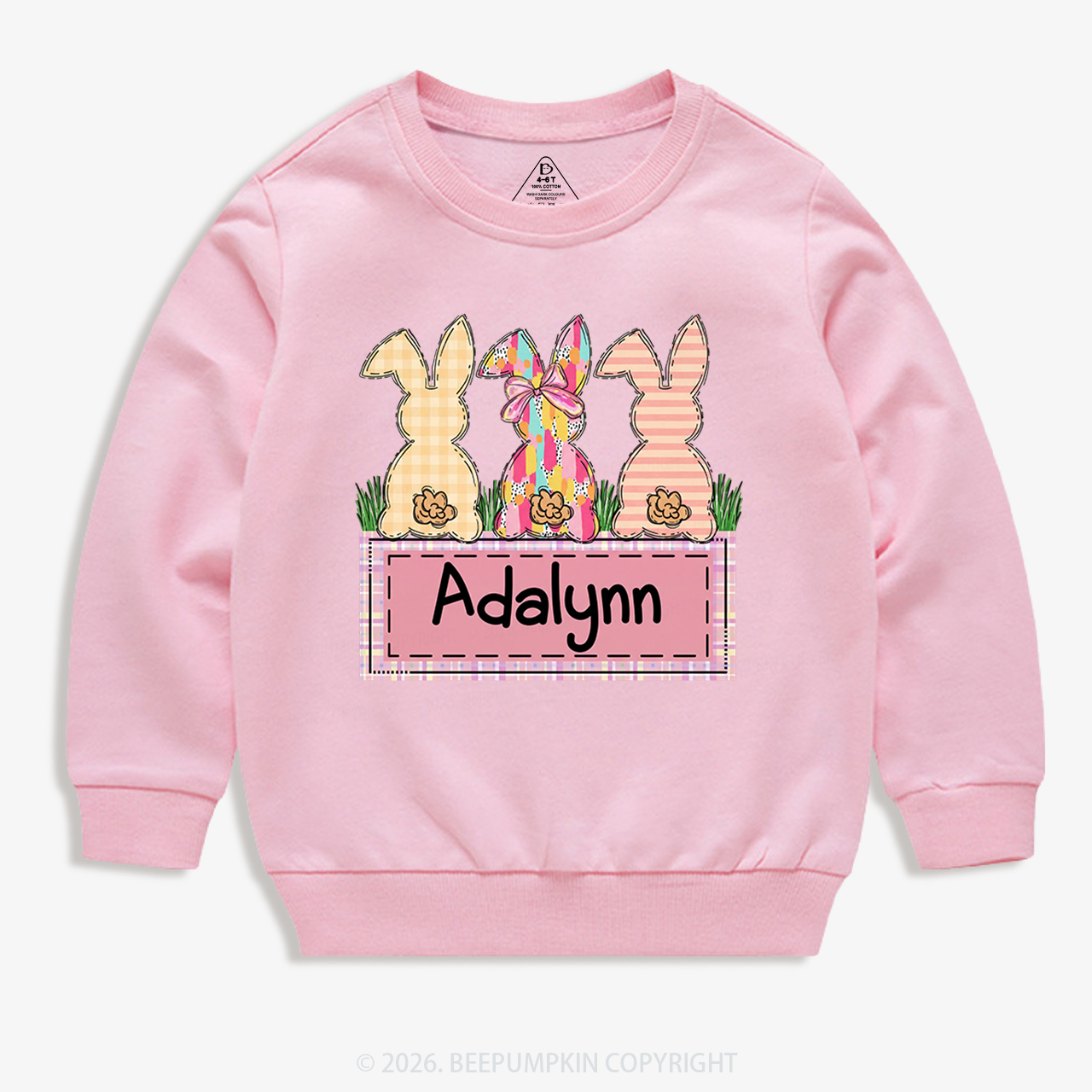 Personalized Name Retro Happy Easter Kid's Sweatshirt