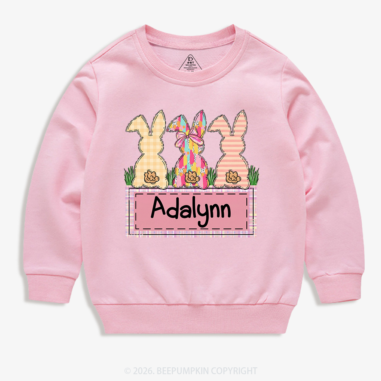 Personalized Name Retro Happy Easter Kid's Sweatshirt