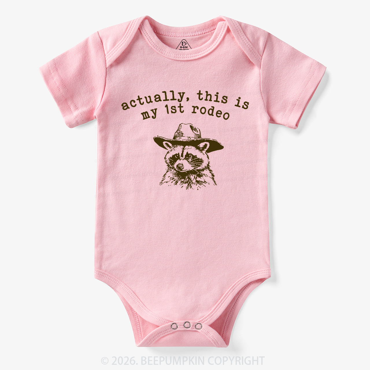 Raccoon My first Rodeo Birthday Bodysuit