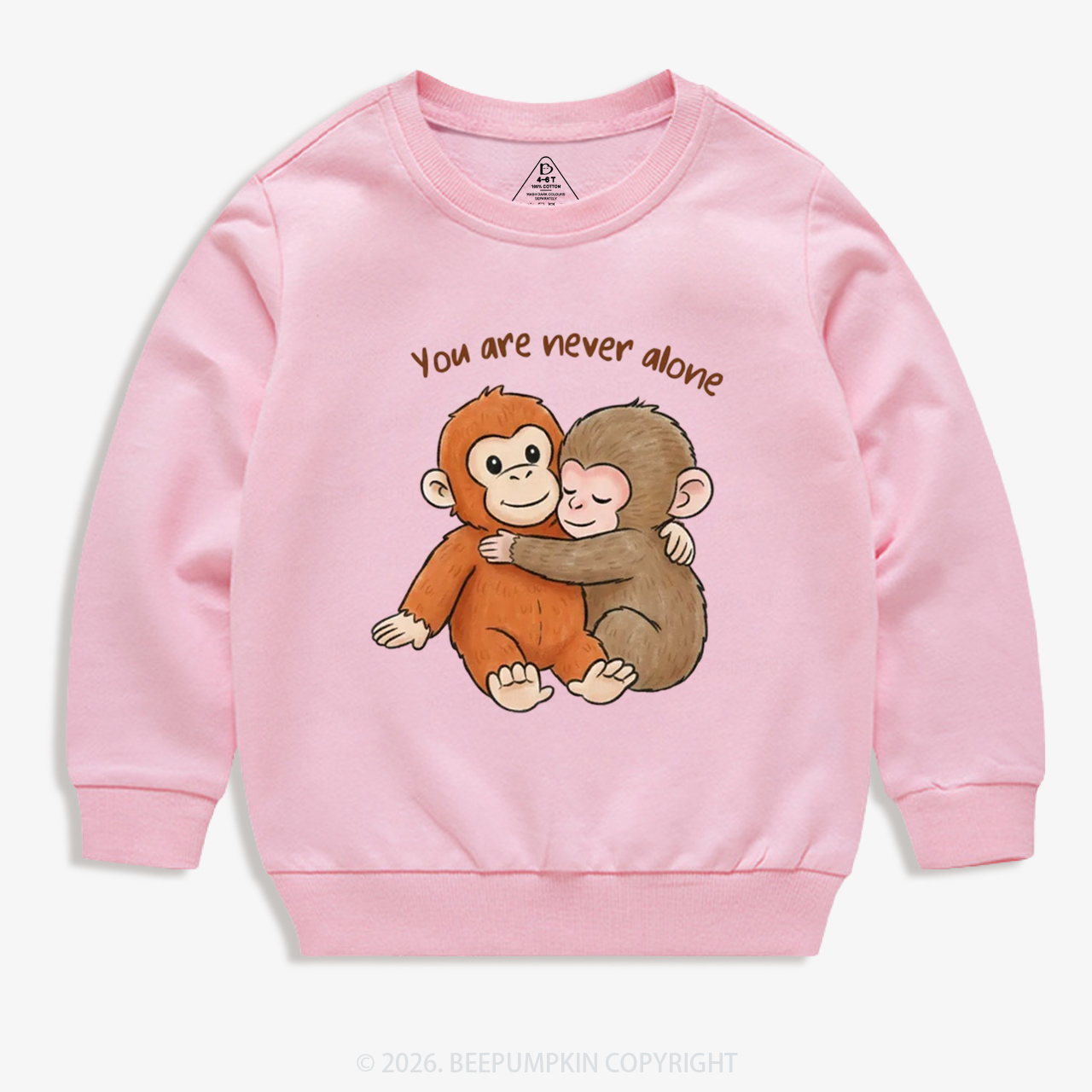 You Are Never Alone Punch Monkey Kid's Sweatshirt