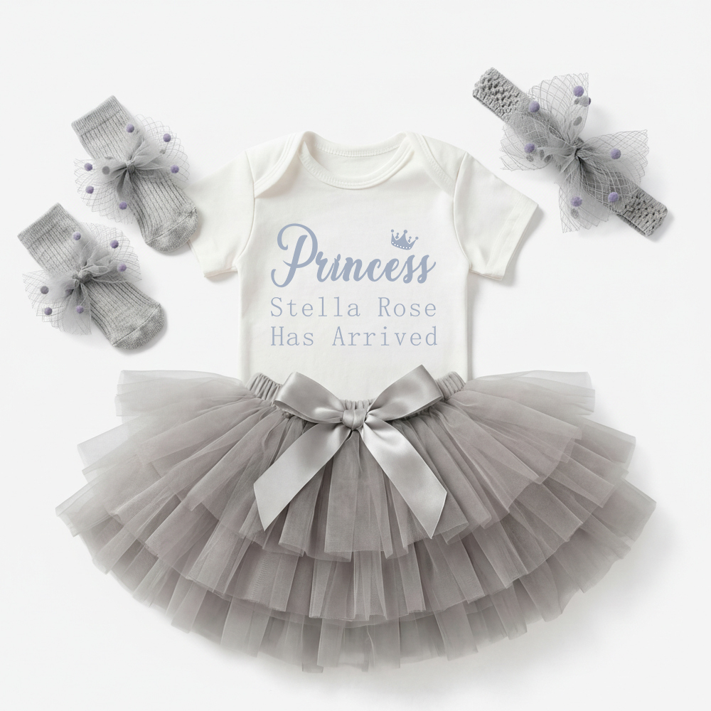 3 Pieces Personalized Baby Girl New Born Sets (Princess xxx Has Arrived) Sale-Beepumpkin™