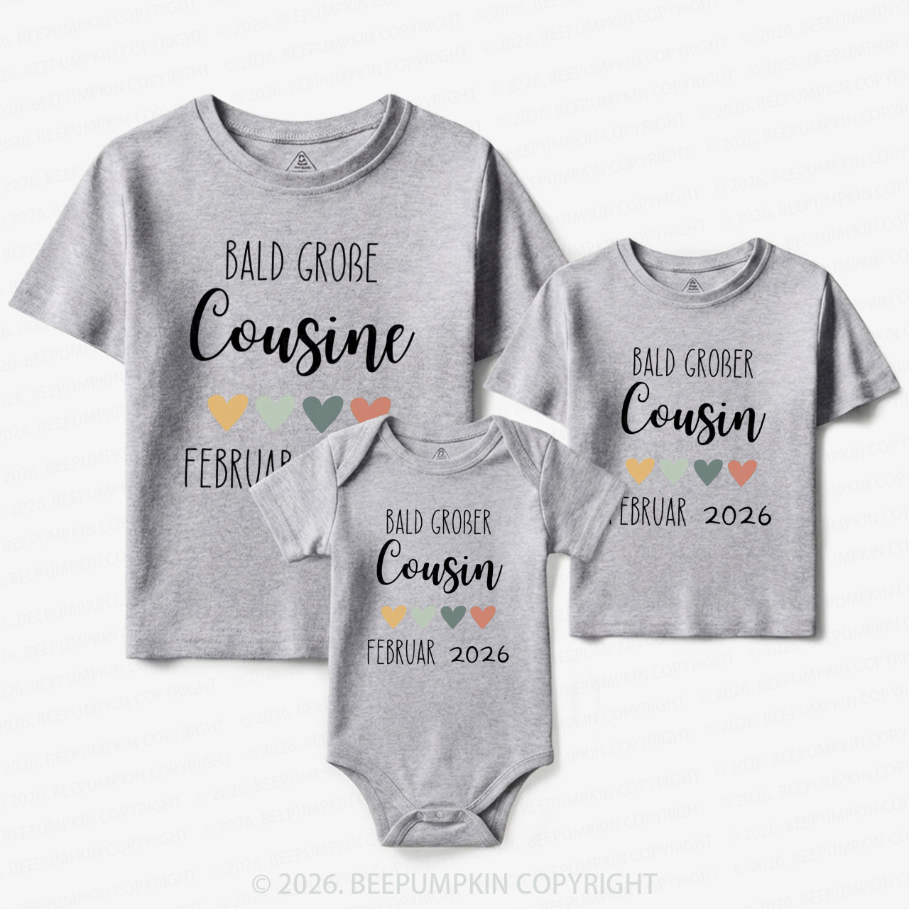 Personalized Little Cousin Crew Matching Tees For Siblings
