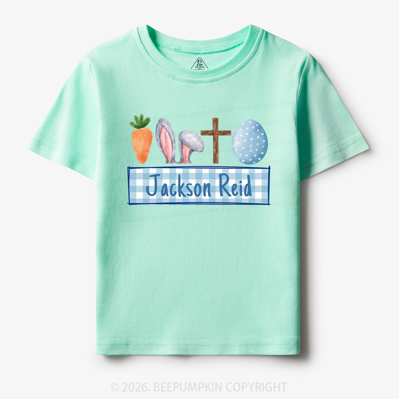 Personalized Watercolor Easter Bunny Name Toddler&Kid's Tees