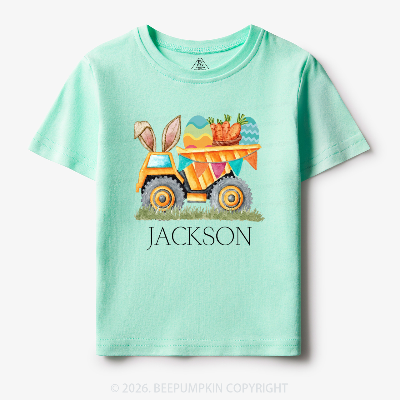 Personalized Name Easter Dump Truck Toddler&Kid's Tees