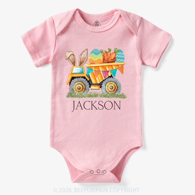 Personalized Name Easter Dump Truck Bodysuit