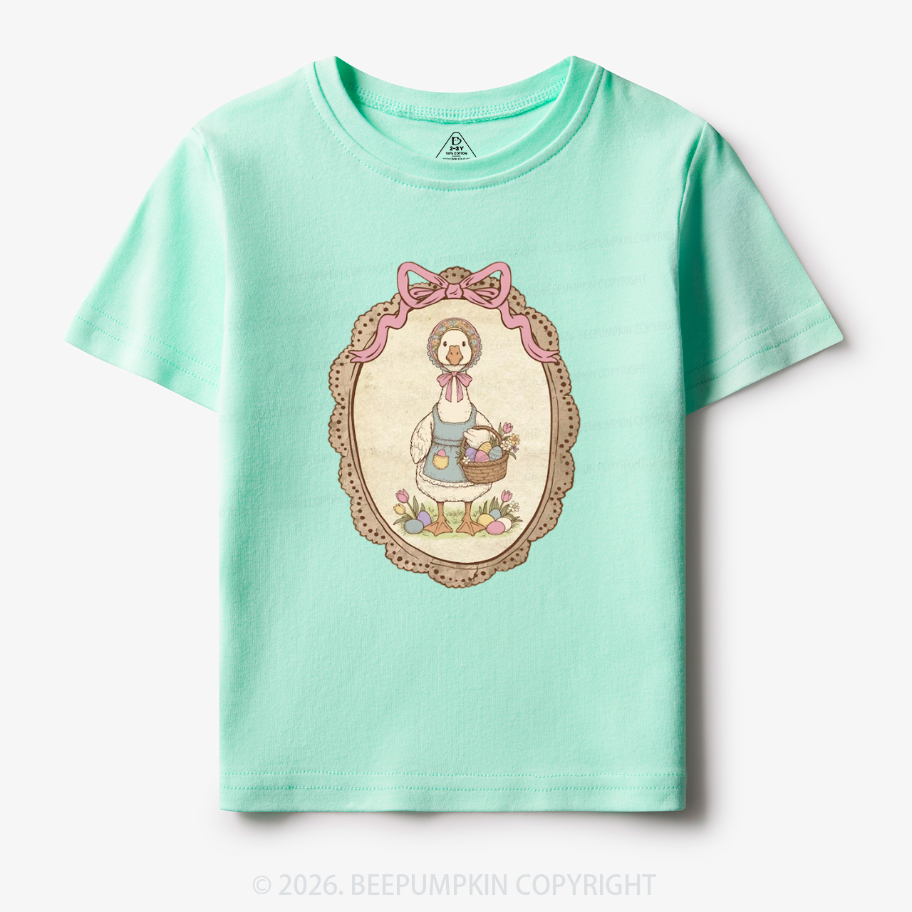 Floral Coquette Spring Easter Goose Toddler&Kid's Tees